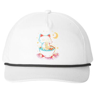 Japanese Anime Ra Cat Retro Noodles Aesthetic Kawaii Snapback Five-Panel Rope Hat