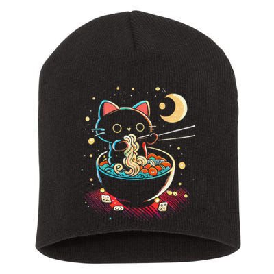 Japanese Anime Ra Cat Retro Noodles Aesthetic Kawaii Short Acrylic Beanie