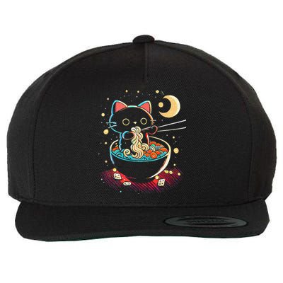 Japanese Anime Ra Cat Retro Noodles Aesthetic Kawaii Wool Snapback Cap