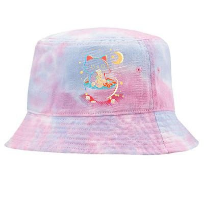 Japanese Anime Ra Cat Retro Noodles Aesthetic Kawaii Tie-Dyed Bucket Hat