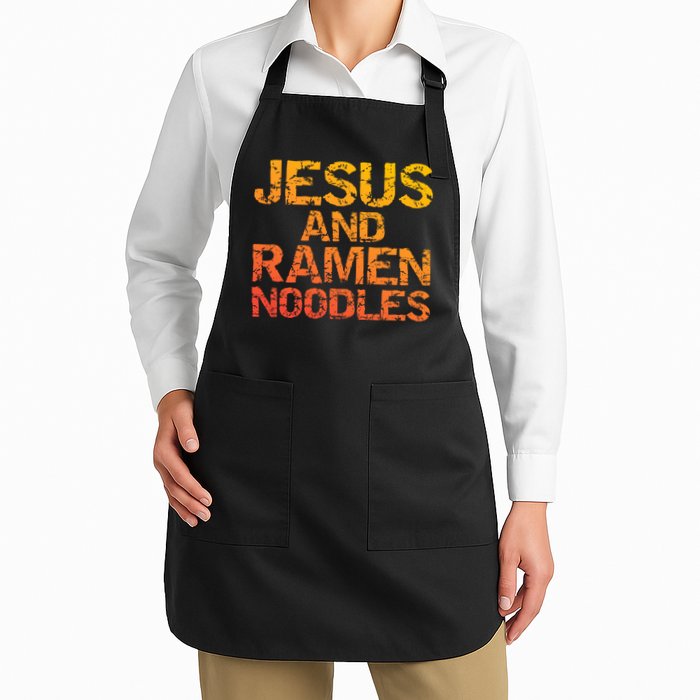 Jesus And Ramen Noodles Funny Christian Quote Distressed Apron