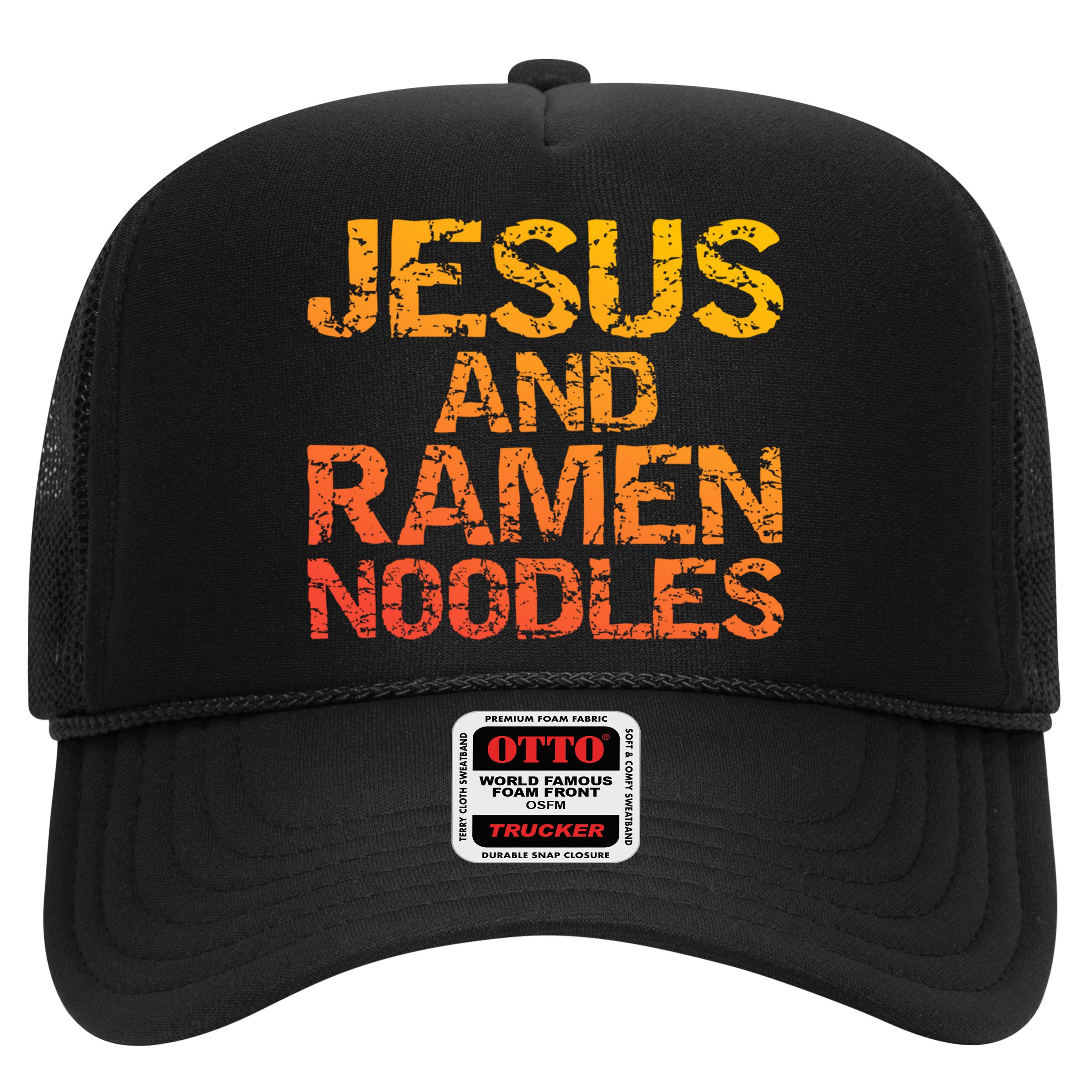Jesus And Ramen Noodles Funny Christian Quote Distressed Hat