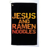Jesus And Ramen Noodles Funny Christian Quote Distressed Golf Towel