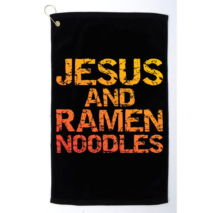 Jesus And Ramen Noodles Funny Christian Quote Distressed Golf Towel