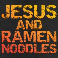Jesus And Ramen Noodles Funny Christian Quote Distressed Golf Towel