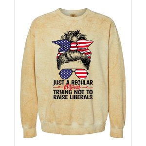 Just A Regular Mom Trying Not To Raise Liberals Colorblast Crewneck Sweatshirt