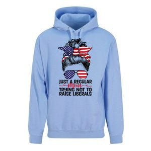 Just A Regular Mom Trying Not To Raise Liberals Unisex Surf Hoodie