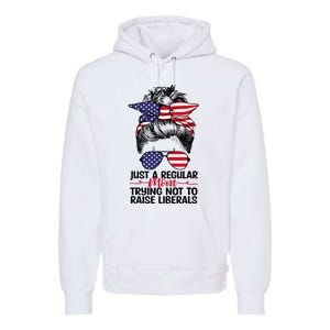 Just A Regular Mom Trying Not To Raise Liberals Premium Hoodie