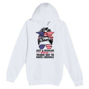 Just A Regular Mom Trying Not To Raise Liberals Premium Pullover Hoodie