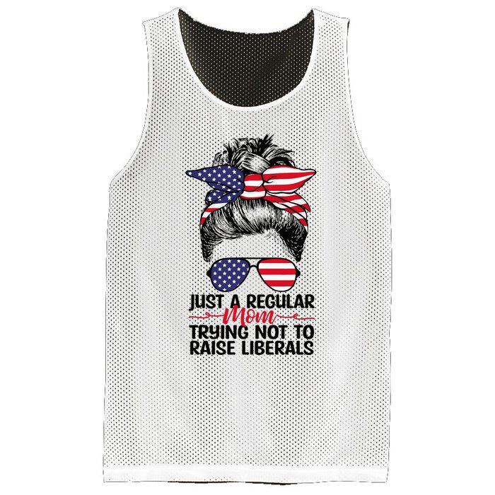 Just A Regular Mom Trying Not To Raise Liberals Mesh Reversible Basketball Jersey Tank