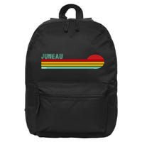 Juneau Alaska Retro Sunset 16 in Basic Backpack