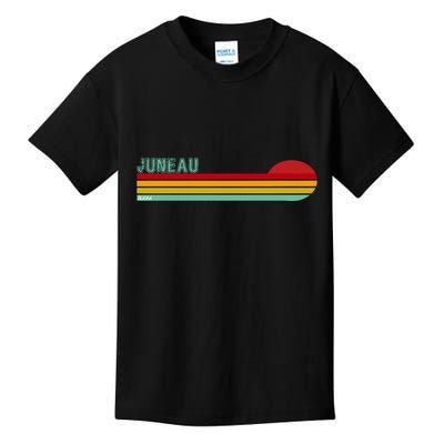 Juneau Alaska Retro Sunset Kids T-Shirt