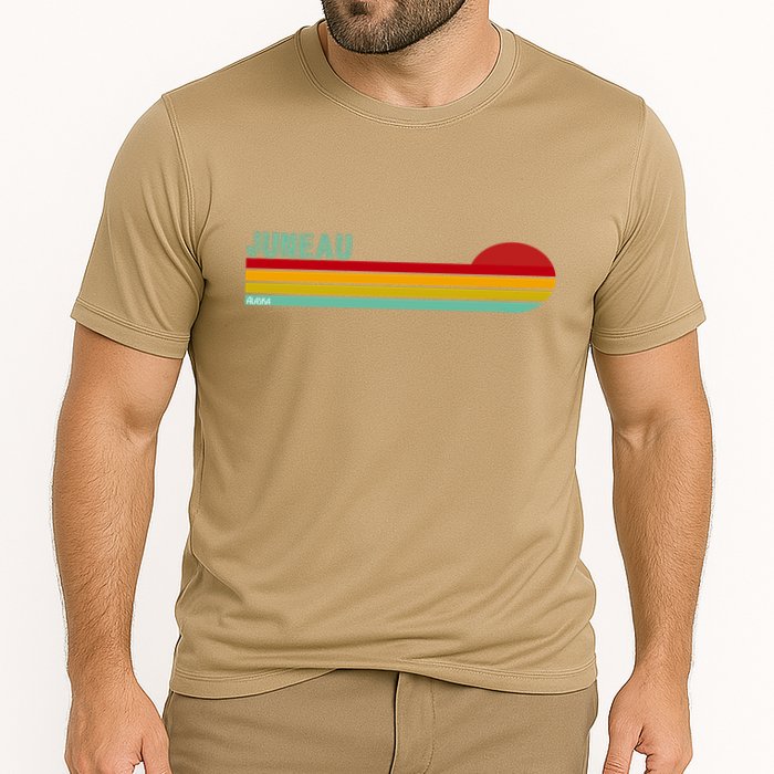 Juneau Alaska Retro Sunset Cooling Performance Crew T-Shirt