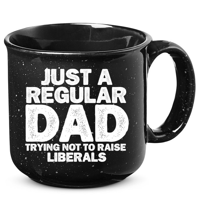 Just A Regular Dad Trying Not To Raise Liberals 15oz Campfire Ceramic Mug