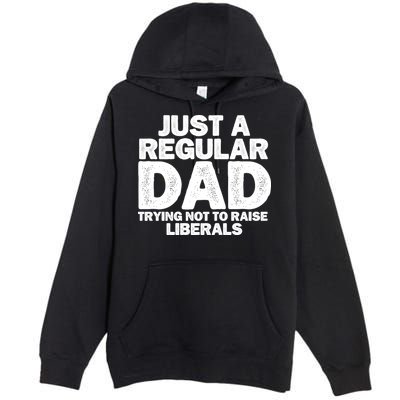 Just A Regular Dad Trying Not To Raise Liberals Premium Pullover Hoodie