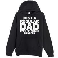 Just A Regular Dad Trying Not To Raise Liberals Premium Pullover Hoodie