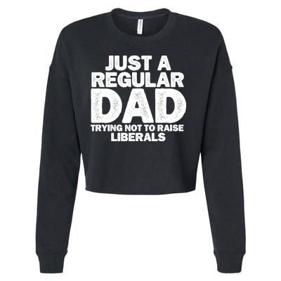 Just A Regular Dad Trying Not To Raise Liberals Cropped Pullover Crew