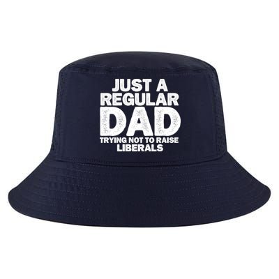 Just A Regular Dad Trying Not To Raise Liberals Cool Comfort Performance Bucket Hat