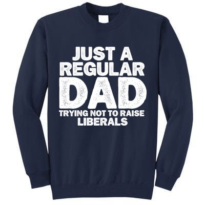 Just A Regular Dad Trying Not To Raise Liberals Tall Sweatshirt