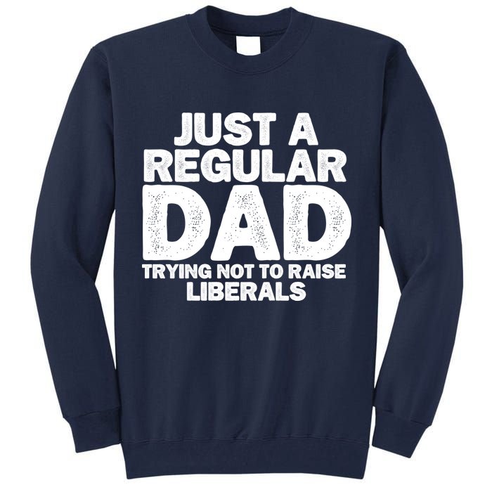 Just A Regular Dad Trying Not To Raise Liberals Tall Sweatshirt