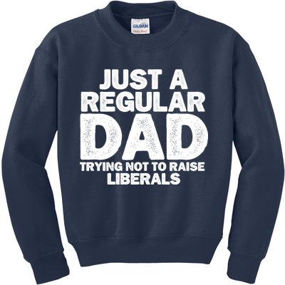 Just A Regular Dad Trying Not To Raise Liberals Kids Sweatshirt