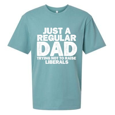 Just A Regular Dad Trying Not To Raise Liberals Sueded Cloud Jersey T-Shirt