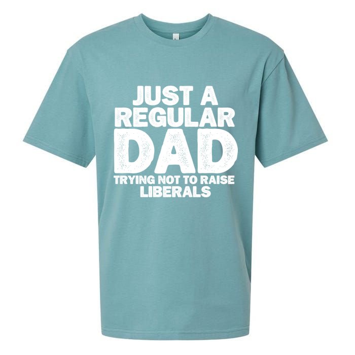Just A Regular Dad Trying Not To Raise Liberals Sueded Cloud Jersey T-Shirt