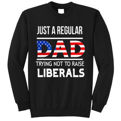 Just A Regular Dad Trying Not To Raise Liberals Fathers Day Sweatshirt