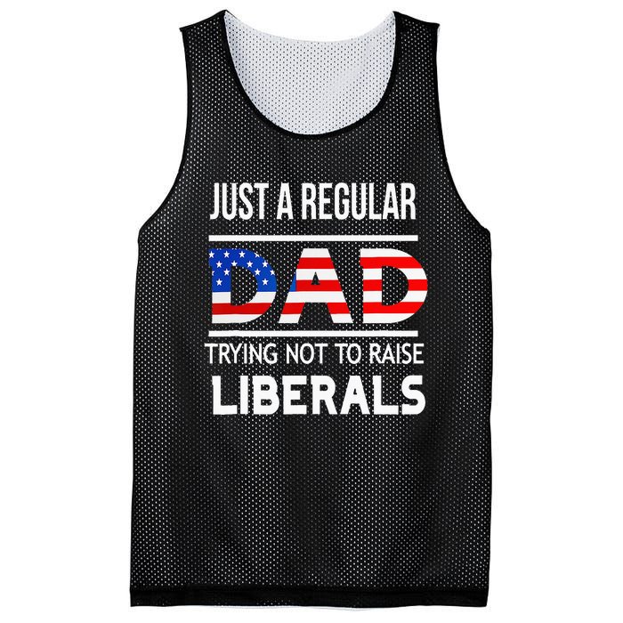 Just A Regular Dad Trying Not To Raise Liberals Fathers Day Mesh Reversible Basketball Jersey Tank