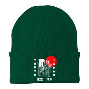 Japan Aesthetic Retro Comic Tokyo Silhouette Japanese Font Knit Cap Winter Beanie