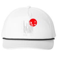 Japan Aesthetic Retro Comic Tokyo Silhouette Japanese Font Snapback Five-Panel Rope Hat