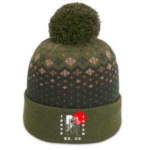 Japan Aesthetic Retro Comic Tokyo Silhouette Japanese Font The Baniff Cuffed Pom Beanie