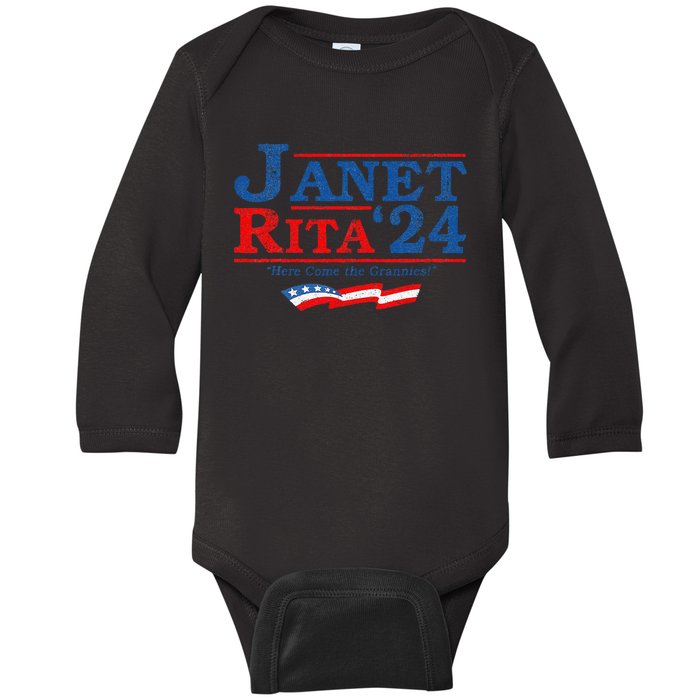 Janet And Rita For President 2024 President 2024 Gift Baby Long Sleeve Bodysuit