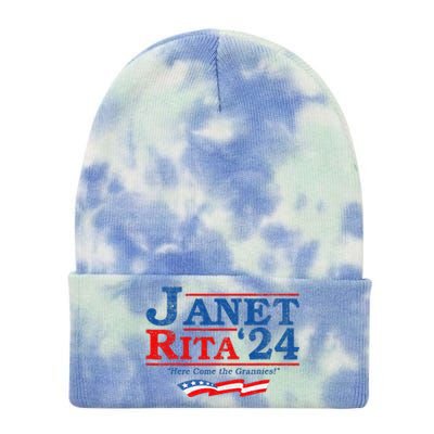 Janet And Rita For President 2024 President 2024 Gift Tie Dye 12in Knit Beanie