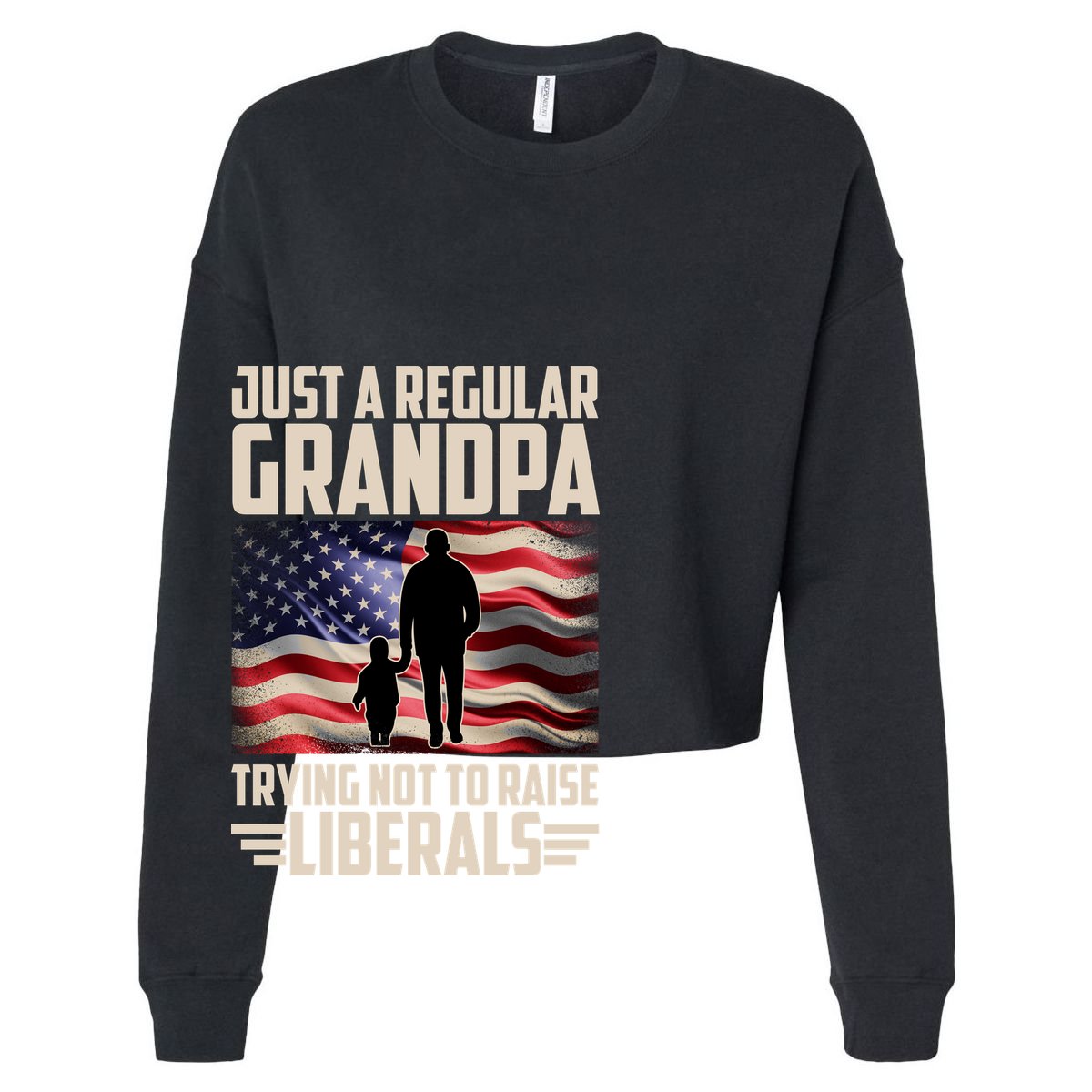 Just A Regular Grandpa Trying Not To Raise Liberals USA American Flag 15oz Campfire Ceramic Mug
