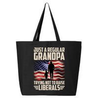 Just A Regular Grandpa Trying Not To Raise Liberals USA American Flag 25L Jumbo Tote