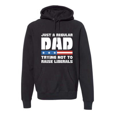 Just A Regular Dad Trying Not To Raise Liberals Premium Hoodie