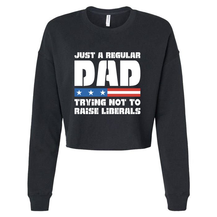 Just A Regular Dad Trying Not To Raise Liberals Cropped Pullover Crew