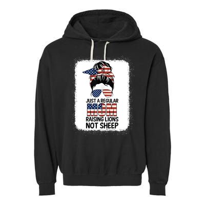 Just a Regular Mom Raising Lion For Wo Patriot Not Sheep Tank Top Garment-Dyed Fleece Hoodie