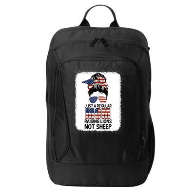 Just a Regular Mom Raising Lion For Wo Patriot Not Sheep Tank Top City Backpack