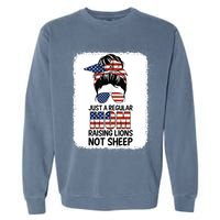 Just a Regular Mom Raising Lion For Wo Patriot Not Sheep Tank Top Garment-Dyed Sweatshirt