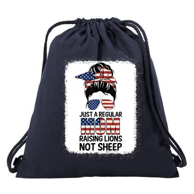 Just a Regular Mom Raising Lion For Wo Patriot Not Sheep Tank Top Drawstring Bag