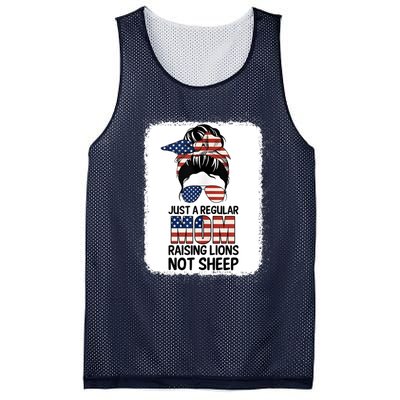 Just a Regular Mom Raising Lion For Wo Patriot Not Sheep Tank Top Mesh Reversible Basketball Jersey Tank