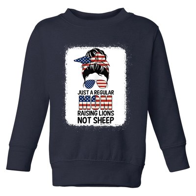 Just a Regular Mom Raising Lion For Wo Patriot Not Sheep Tank Top Toddler Sweatshirt