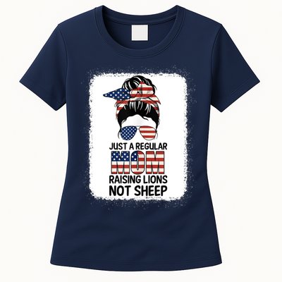 Just a Regular Mom Raising Lion For Wo Patriot Not Sheep Tank Top Womens T-Shirt