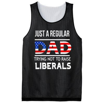 Just A Regular Dad Trying Not To Raise Liberals Fathers Day Mesh Reversible Basketball Jersey Tank