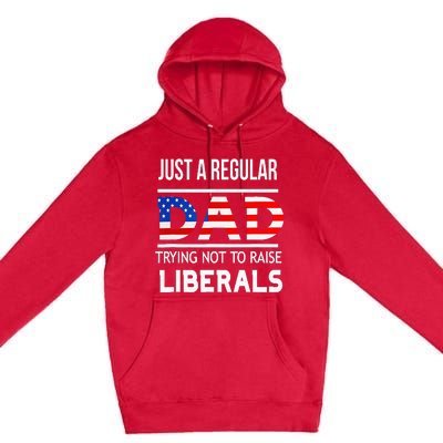 Just A Regular Dad Trying Not To Raise Liberals Fathers Day Premium Pullover Hoodie