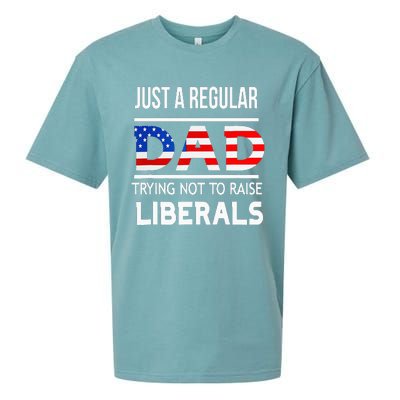 Just A Regular Dad Trying Not To Raise Liberals Fathers Day Sueded Cloud Jersey T-Shirt