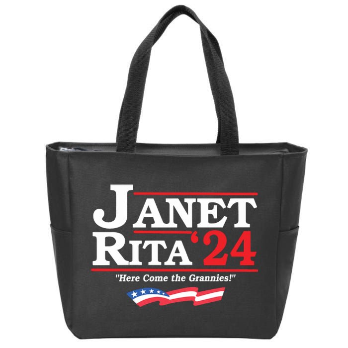 Janet And Rita For President 2024 Here Come The Grannies Zip Tote Bag