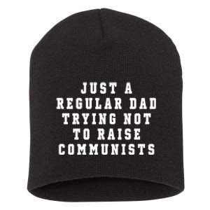 Just A Regular Dad Trying Not To Raise Communists Short Acrylic Beanie